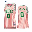 Camisetas NBA Mujer Boston Celtics NO.0 Jayson Tatum 75th Aniversario Rosa Oro 2022