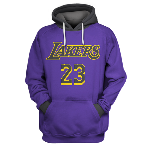 Chaqueta De Lana NBA Los Angeles Lakers LeBron James Púrpura Gris
