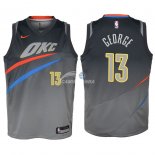 Camisetas de NBA Ninos Oklahoma City Thunder Paul George Nike Gris Ciudad 2018