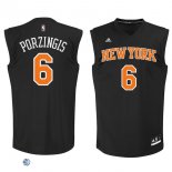Camisetas NBA de Kristaps Porzingis New York Knicks Negro Naranja