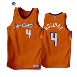 Camisetas NBA Earned Edition Phoenix Suns NO.4 Aaron Holiday Naranja 2022-23