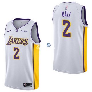 Camisetas NBA de Lonzo Ball Los Angeles Lakers Blanco 17/18
