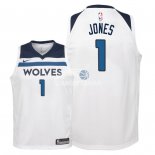Camisetas de NBA Ninos Minnesota Timberwolves Tyus Jones Blanco Association 2018