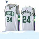 Camisetas NBA Nike Milwaukee Bucks NO.24 Pat Connaughton 75th Diamante Blanco Ciudad 2021-22