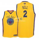 Camisetas de NBA Ninos Jordan Bell Golden State Warriors 2018 Finales Nike Amarillo Ciudad Parche