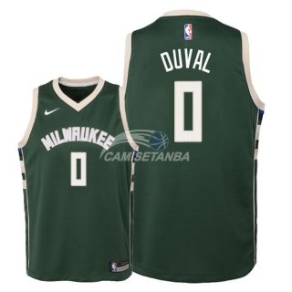Camisetas de NBA Ninos Milwaukee Bucks Trevon Duval Verde Icon 18/19