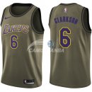 Camisetas NBA Salute To Servicio Los Angeles Lakers Jordan Clarkson Nike Ejercito Verde 2018