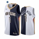 Camisetas NBA de New Orleans Pelicans Zion Williamson Blanco Marino Split Edition 2021
