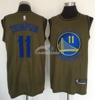 Camisetas NBA Salute To Servicio Golden State Warriors Klay Thompson Nike Ejercito Verde 2018