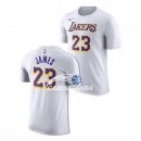 Camisetas NBA de Manga Corta Lebron James Los Angeles Lakers Blanco Association 2018