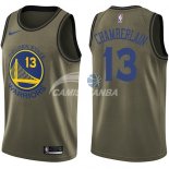 Camisetas NBA Salute To Servicio Golden State Warriors Wilt Chamberlain Nike Ejercito Verde 2018