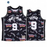 Camisetas NBA San Antonio Spurs Tony Parker Negro Hardwood Classics