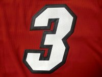 Camisetas NBA de Dwyane Wade Bosh Miami Heats Rojo Negro
