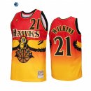 Camisetas NBA Atlanta Hawks NO.21 Dominique Wilkins Oro Rojo Hardwood Classics 2022-23