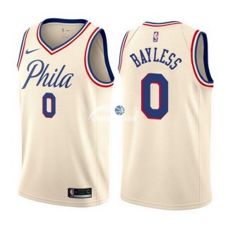 Camisetas NBA de Jerryd Bayless Philadelphia 76ers Nike Crema Ciudad 17/18