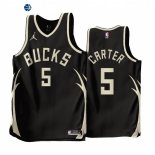 Camisetas NBA Jordan Milwaukee Bucks NO.5 Jevon Carter Negro Statement 2022-23
