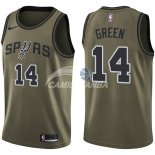Camisetas NBA Salute To Servicio San Antonio Spurs Danny Green Nike Ejercito Verde 2018