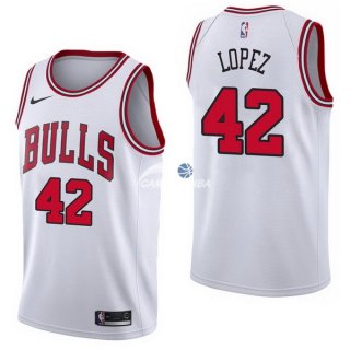 Camisetas NBA de Robin Lopez Chicago Bulls Blanco Association 17/18