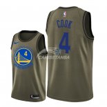 Camisetas NBA Salute To Servicio Golden State Warriors Quinn Cook Nike Ejercito Verde 2018