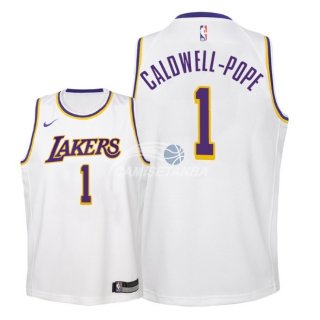 Camisetas de NBA Ninos Los Angeles Lakers Kentavious Caldwell Pope Blanco Association 18/19