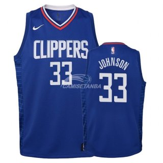 Camisetas de NBA Ninos Los Angeles Clippers Wesley Johnson Azul Icon 2018