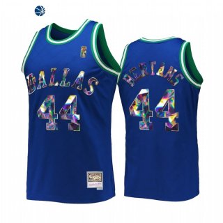 Camisetas NBA Dallas Mavericks NO.44 Davis Bertans 75th Aniversario Azul Hardwood Classics