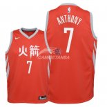Camisetas de NBA Ninos Houston Rockets Carmelo Anthony Nike Rojo Ciudad 2018