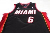Camisetas NBA de Lebron James Miami Heats Negro Rojo