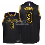 Camisetas de NBA Ninos Los Angeles Lakers Rajon Rondo Nike Negro Ciudad 2018