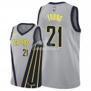 Camisetas NBA de Thaddeus Young Indiana Pacers Nike Gris Ciudad 18/19
