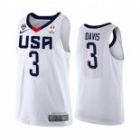 Camisetas Copa Mundial de Baloncesto FIBA 2019 USA Anthony Davis Blanco