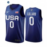 Camisetas NBA de Damian Lillard Juegos Olímpicos Tokio USMNT 2020 Azul