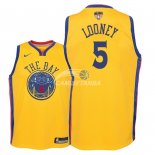 Camisetas de NBA Ninos Kevon Loone Golden State Warriors 2018 Finales Nike Amarillo Ciudad Parche