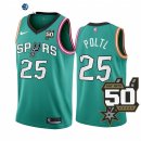 Camisetas NBA Nike San Antonio Spurs NO.25 Jakob Poltl 50th Teal Ciudad 2022-23