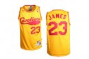 Camisetas NBA de Retro LeBron James Cleveland Cavaliers Amarillo