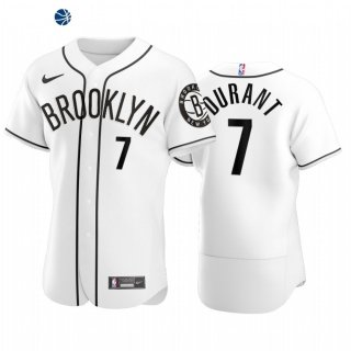 Camisetas NBA Brooklyn Nets X MLB Manga Corta Kevin Durant Blanco