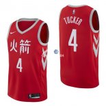 Camisetas NBA de P.J. Tucker Houston Rockets Nike Rojo Ciudad 17/18