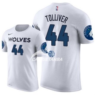 Camisetas NBA de Manga Corta Anthony Tolliver Minnesota Timberwolves Blanco 2018