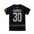 Camisetas NBA de Manga Corta Stephen Curry Golden State Warriors Negro Azul