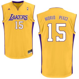 Camisetas NBA de World Los Angeles Lakers Rev30 Amarillo