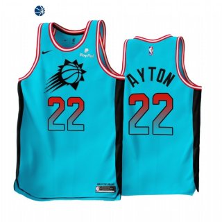 Camisetas NBA Nike Phoenix Suns NO.22 Deandre Ayton Azul Ciudad 2022-23