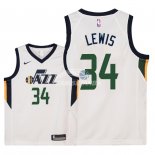 Camisetas de NBA Ninos Utah Jazz Trey Lewis Blanco Association 2018