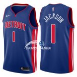 Camisetas NBA de Reggie Jackson Detroit Pistons 17/18 Azul Icon