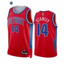 Camisetas NBA Nike Detroit Pistons NO.14 Cassius Stanley 75th Rojo Ciudad 2021-22