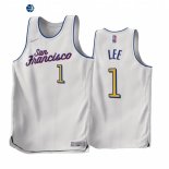 Camisetas NBA Earned Edition Golden State Warriors NO.1 Damion Lee Blanco 2022-23