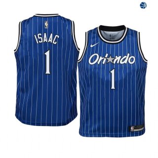 Camisetas de NBA Ninos Orlando Magic Jonathan Isaac Azul Hardwood Classics