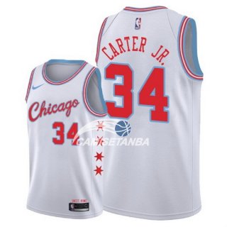 Camisetas NBA de Wendell Carter Jr Chicago Bulls Nike Blanco Ciudad 17/18