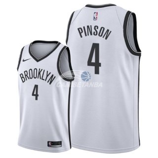 Camisetas NBA de Theo Pinson Brooklyn Nets Blanco Association 2018
