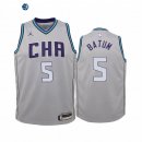 Camiseta NBA Ninos Charlotte Hornets Nicolas Batum Gris Ciudad 2019-20