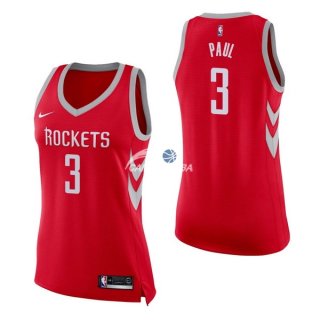 Camisetas NBA Mujer Chris Paul Houston Rockets Rojo Icon 17/18
